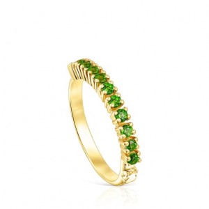 Tous Gerade Half Wedding With Chrome Diopsides Ring Gold | Österreich-DRKAJE325