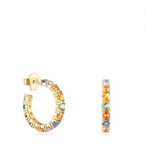 Tous Glaring Hoop With Sapphires Ohrringe Gold | Österreich-HRIAYB724