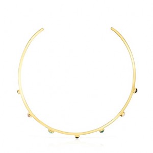 Tous Glory Choker With Gemstones Kettenriemen Gold | Österreich-YXGTMD175