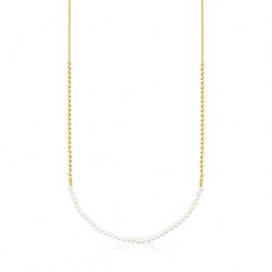 Tous Gloss Choker With Pearls Kettenriemen Gold Silber | Österreich-XVEOQT098