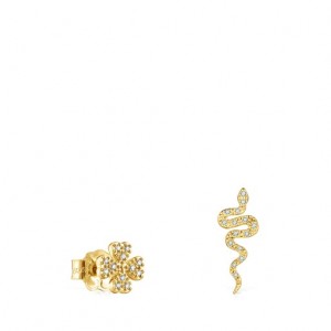 Tous Good Vibes Cl Serpent With Diamonds Ohrringe Gold | Österreich-DHXFNC418