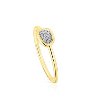 Tous Hav With Circle Of Diamonds Ring Gold | Österreich-JKFVQC814