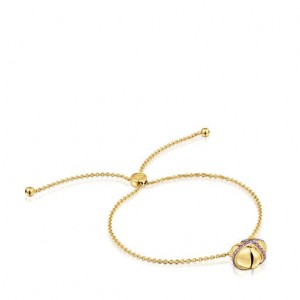 Tous Heart Chain With Rhodolite Lligat Armband Gold | Österreich-LKAIYD836