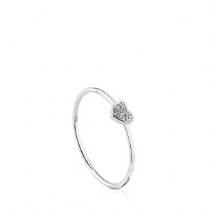 Tous Heart Motif with Diamonds Ring Silber | Österreich-NQPBZD986
