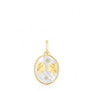 Tous Horoscope Gemini With Mother-of-pearl Anhänger Gold | Österreich-HUQVWI065