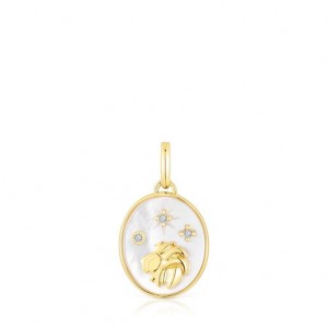 Tous Horoscope Leo With Mother-of-pearl Anhänger Silber Gold | Österreich-FXUQLA509