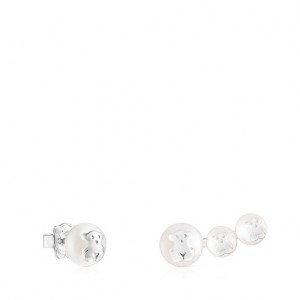 Tous Icon Pearl Pearl Ohrringe Silber | Österreich-QPIWUE056