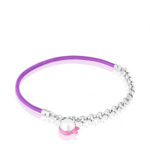 Tous Instint Elastic With Steel Cultured Pearl Armband Silber Lila | Österreich-GDEKHF790