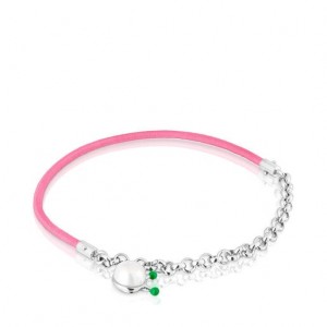 Tous Instint Fuchsia Elastic With Steel Cultured Pearl Armband Silber Rosa | Österreich-ARXZJV840
