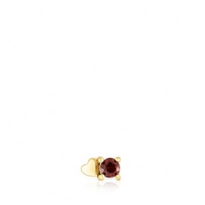 Tous Ip steel Garnet New motif Heart Ohrringe Gold | Österreich-XMAWVQ621