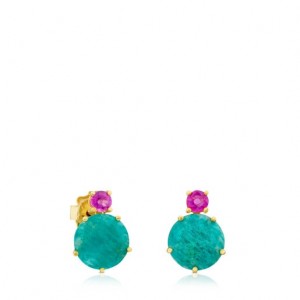 Tous Ivette With Amazonite Ruby Ohrringe Gold | Österreich-XZPYGB623