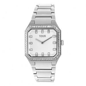 Tous Karat Squared Analogue With Aluminum Riemen Zirconias Uhren Silber | Österreich-FROVPD083