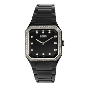 Tous Karat Squared Analogue With Riemen Aluminum Zirconias Uhren Schwarz | Österreich-MGENDI948