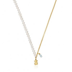 Tous Kurzes Bear With Cultured Pearls Halskette Gold | Österreich-ULRATB239