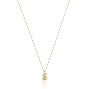 Tous Kurzes Diamonds Bear Lligat Halskette Gold | Österreich-ZJFEHY938