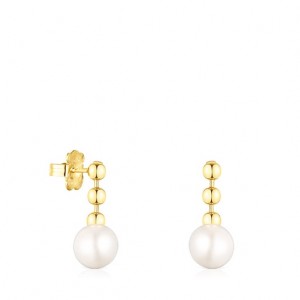 Tous Kurzes Gloss Ball With Pearl Ohrringe Gold | Österreich-OKCXAF786