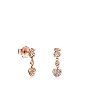 Tous Kurzes Les Classiques With Diamonds Ohrringe Rosa Gold | Österreich-UGVCSK237