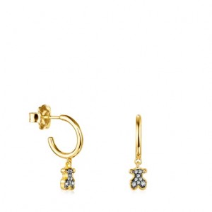 Tous Kurzes Nocturne Bear With Diamonds Ohrringe Gold | Österreich-MAOVIY680