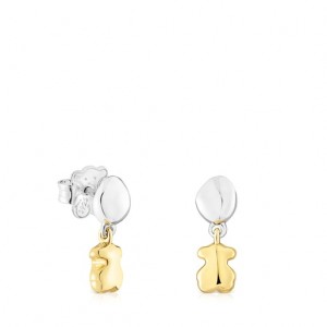 Tous Kurzes Two-tone Joy Bits With Bear Ohrringe Gold Silber | Österreich-WLXDHR057