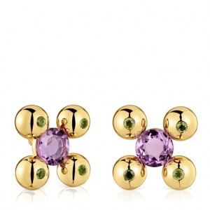 Tous Kurzes With Amethyst Peridot Sugar Party Ohrringe Gold | Österreich-MLYZHN275