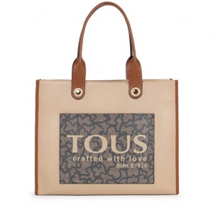 Tous Large Amaya Kaos Icon Handtasche Beige Schwarz | Österreich-KSPTDL305