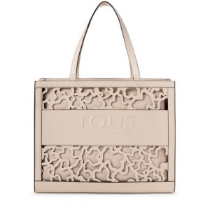 Tous Large Amaya Kaos Shock Handtasche Beige | Österreich-ZHWXNC457