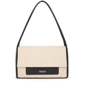 Tous Large Empire Baumwoll Umhängetasche Beige | Österreich-EQXMFL406