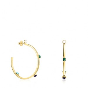 Tous Large Glory With Gemstones Ohrringe Gold | Österreich-JGHSDF483