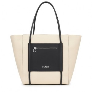 Tous Large Leder Empire Handtasche Beige | Österreich-LWMOAI561