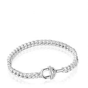Tous Large Manifesto Curb Chain Armband Silber | Österreich-ETNCVI591