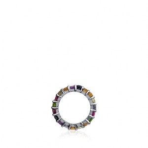 Tous Large Shield With Gemstones Anhänger Silber | Österreich-LHZAYO136