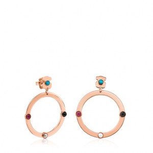 Tous Large Super Power With Gemstones Ohrringe Rosa Gold | Österreich-KLXSZU468
