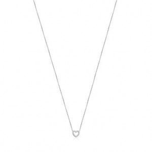 Tous Les Classiques Heart With Diamonds Halskette Silber | Österreich-XIYSOM704