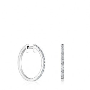 Tous Les Classiques Kurzes Hoop With 145 Mm Diamonds Ohrringe Silber | Österreich-OKIZEP564
