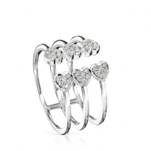 Tous Les Classiques Open With Diamonds Ring Silber | Österreich-IJRVYE461