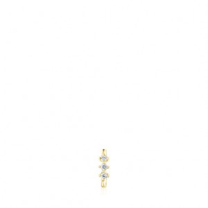 Tous Les Classiques Small Strip Hoop With Diamonds Ohrringe Gold | Österreich-HEYJPF819