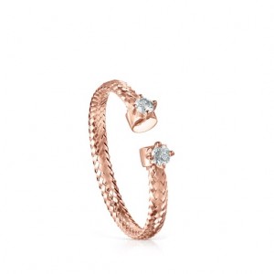 Tous Light Open With Diamonds Ring Rosa Gold | Österreich-DVOIBL371
