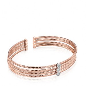 Tous Light Triple With Diamonds Armband Rosa Gold | Österreich-TJEIHN103