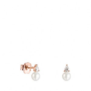 Tous Light With Diamonds Pearl Ohrringe Rosa Gold | Österreich-LIWYQE851
