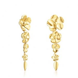 Tous Long Fragile Nature Ohrringe Gold | Österreich-CGMYHQ359