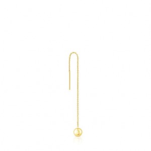 Tous Long Plump Ball 1/2 Ohrringe Gold | Österreich-BAFMSZ546