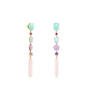 Tous Long Vita With Gemstones Ohrringe Gold | Österreich-KGBYSV287