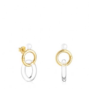 Tous Luz With Crystal Pearl Ohrringe Gold | Österreich-CRQBFI940