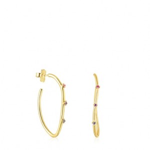 Tous Magic Nature Hoop With Gemstones Ohrringe Gold | Österreich-GSTXKU452