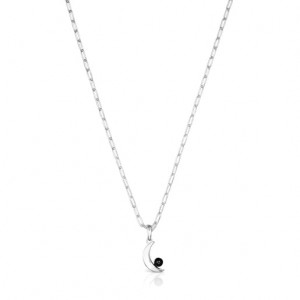 Tous Magic Nature Moon With Onyx Halskette Silber | Österreich-YLZUBD013