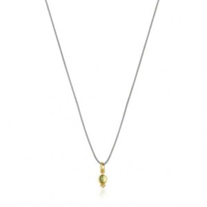 Tous Magic Nature With Peridot Gray Cord Halskette Grau Gold | Österreich-MULKEH914