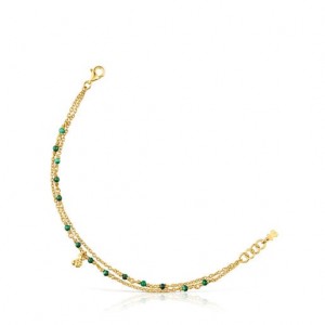 Tous Malachite Bold Bear Armband Gold | Österreich-JLSDYK852