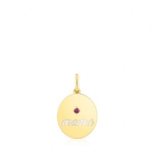 Tous Mama Reversible Medallion With Mother-of-pearl Anhänger Gold | Österreich-EMFGVP581