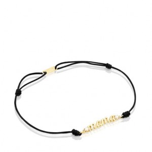 Tous Mama With Nylon Diamonds Mother-of-pearl Armband Schwarz Gold | Österreich-OAHKQG305