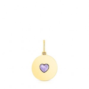 Tous Medallion With Amethyst Heart Aelita Anhänger Gold | Österreich-QOFMKI497